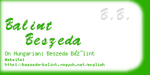 balint beszeda business card